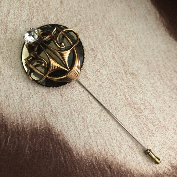 Ermani Bulatti Art Deco stick pin hat pin brooch